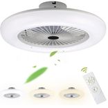Fiqops Deckenventilator mit Beleuchtung und Fernbedienung (80W Einstellbare Windgeschwindigkeit, LED Licht, 3 Farbtemperaturen) für 55,29€ inkl. Versand (statt 79€)