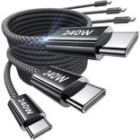 Lisen 3er Set USB-C auf USB-C Kabel (1m+2m+2m, 240W) für 8,96€ inkl. Prime Versand (statt 17€)