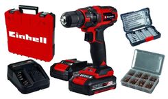 Einhell Akku-Bohrschrauber-Set: TC-CD 18/35 Li + 2x 2.0Ah 18V-Akku + Schnellladegerät + Koffer + Bit- & Bohrerset + 200 Schrauben für 70,98€ inkl. Versand (statt 113€)