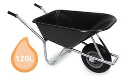 Ondis 120 Liter Schubkarre (max. Zuladung von 250 kg möglich, geländegängiges Stollenprofi, pflegeleichte Kunststofffelgen) für 59,99€ (statt 90€)
