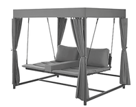 Juskys Schaukelliege Kassandra - Gartenliege mit Sonnendach und Vorhängen für 2 Personen in Grau für 493,94€ inkl. Versand (statt 520€)
