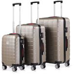 Monzana Hartschalenkoffer-Set "Exopack" 3-tlg. Champagner ABS für 89,95€ inkl. Versand (statt 130€)