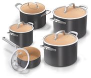 5-tlg. Ninja Extended Life Keramik-Kochset (4 Suppentöpfe + Stieltopf mit Glasdeckel, für alle Herdarten, ofenfest bis 285°C) für 84,99€ (statt 119€)