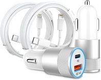 Gejin 48W KFZ Ladegerät inkl. Lightning Kabel (2er Pack) für 4,99€ inkl. Prime Versand (statt 15€)