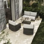 Bessagi Garden Loungegarnitur Malia (4-tlg.) in Dunkelgrau aus Outdoorgewebe für 649€ inkl. Versand (statt 799€)