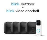 Blink Outdoor witterungsbeständige HD-Überwachungskamera 4 Kameras + Blink Video Doorbell (Zwei-Wege-Audio, HD-Video und Bewegungserfassung) für 128,49€ inkl. prime Versand (statt 325€) 