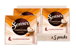 Senseo Pads Cappuccino Caramel, 40 Kaffeepads, 460g - (5er Pack) für 8,95€ inkl. Prime Versand (statt 15€) - SparAbo!