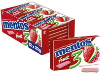 12er Pack Mentos Kaugummi Fruity Fresh Erdbeere - Grüner Apfel - Himbeere für 11,29€ inkl. Prime Versand (statt 14€) - SparAbo!