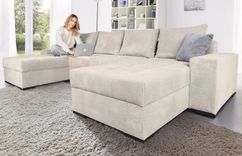 Collection AB Wohnlandschaft Josy U-Form (Schlaffunktion, Bettkasten und Zierkissen, 2 Recamieren, 313x161x84cm) aus Cord für 739,94€ inkl. Versand (statt 1.159€)