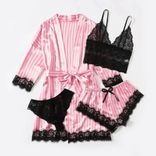 Damen Sommer Mode bequeme Nachtwäsche (4-tlg.) mit Spitze für 0,99€ inkl. Versand (statt 12€) - Neukunde