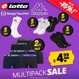 SportSpar Multipack Sale mit bis zu 75% Rabatt - z.B. 3 Paar Lotto Unisex Tennissocken für 4,99€ (statt 15€)