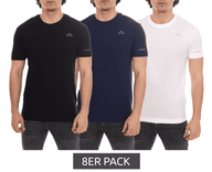 8er Pack Kappa Herren Baumwoll-Shirt Rundhals-Shirt mit kleinem Logo-Patch in Weiß, Blau oder Schwarz für 32€ inkl. Versand (statt 40€)