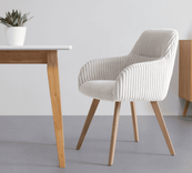 Bessagi Home Armlehnstuhl Mattia in Beige aus Feincord, gepolstert für 69€ inkl. Versand (statt 99€)
