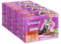 Whiskas Junior Katzennassfutter Klassische Auswahl in Sauce, 48 Portionsbeutel, 12x85g (4er Pack, 2 bis 12 Monate) für 13,58€ inkl. prime Versand (statt 24€) - SparAbo!