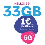 Telefonica Netz: Lebara Allnet- und SMS-Flat mit 33GB 5G für 9,99€ mtl. oder 50GB für 12,99€ mtl. bzw. 100GB für 19,99€ mtl. + 10€ Bestchoice Gutschein (5€ AG, Monat 1 bis 3 nur 1€)