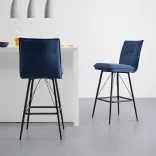 2-tlg. Barhocker-Set Boris Blau Webstoff Gepolstert für 55€ inkl. Versand (statt 79€)