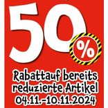 Offline: Bundesweit 50% Rabatt auf bereits reduzierte Artikel bei TEDi (nur vom 04.10. bis 10.11.2024)