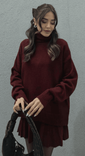 Mooi Butik Burgunderfarbenes - plissiertes Minirock Fischerpullover-Unterteil-Oberteil-Strickset für 21,41€ inkl. Prime Versand (statt 30€)

