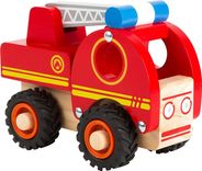 small foot Feuerwehrfahrzeug aus Holz, gut greifbar, mit gummierten, bodenschonenden Rädern, ab 18 Monaten für 5,99€ inkl. Prime Versand (statt 13€)