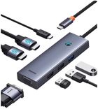 Baseus USB-Hub Typ C auf Dual HDMI 4K 60 Hz 30 Hz VGA PD 100 W Schnellladung USB A 3.0 5 Gbit/s MST-Display für 11,99€ (statt 25€)