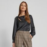 Lauren Ralph Lauren Slim Fit Bluse mit Cut Out Modell Larona in Black für 97,49€ inkl. Versand (statt 130€)