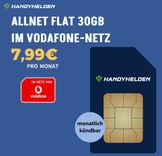 HandyHelden: klarmobil Vodafone Allnet- und SMS-Flat mit 30GB 5G für 7,99€ mtl. (0€ AG bei 24 MVLZ, 19,99€ bei monatlich kündbar!)