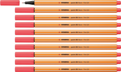 Preisfehler? 10er Pack Stabilo Fineliner in neonrot (point 88) für 2,29€ inkl. Prime Versand (statt 9€)