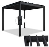 Juskys Tahiti Lamellendach Stahl Pergola Terrassenüberdachung (3x 3m, stabil, Anthrazit) für 899,99€ (statt 1.169€)