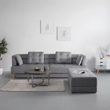 Bessagi Home Wohnlandschaft Eliza (260/75/210 cm) in Samt Hellgrau o. Dunkelgrau für je 548€ inkl. Versand (statt 650€)