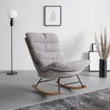Bessagi Home Schaukelsessel Devin in Hellgrau o. Weiß aus Holz/Metall/Textil für je 151,98€ inkl. Versand (statt 210€)