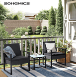 Songmics Balkonmöbel aus PE-Polyrattan (3-tlg.) für 69,99€ inkl. Versand (statt 90€)