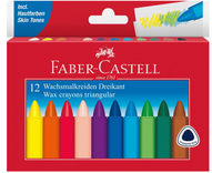 Faber-Castell 120010 - Dreikant Wachsmalstifte im 12er Etui für 3,39€ inkl. Prime Versand (statt 5€)
