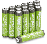 16x Amazon Basics AAA-NiMH-Akkus mit hoher Kapazität - 850 mAh (bis zu 500-mal aufladbar) für 11,40€ inkl. Prime Versand (statt 16€)