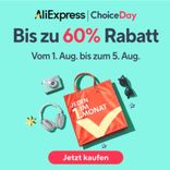 AliExpress Choice Day-Angebote mit vielen Gutscheinen - z.B. 2€ ab 19€, 5€ ab 39€, 10€ ab 79€, 20€ ab 169€, 30€ ab 249€, 40€ ab 359€ MBW 