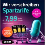 Dr. Sim Mobilfunktarife im Vodafone Netz - z.B. Allnet Flat 20 GB mit Telefon- und SMS Flat für 7,99€ mtl. (mtl. kündbar +  keine Anschlussgebühr)
