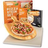 Pizza Mondo Pizzastein 38 x 30 cm für Backofen, Grill & Gasgrill bis 900°C (Set mit Pizzaheber & Rezeptbuch) für 23,66€ inkl. Prime Versand (statt 30€)