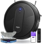 Monsga Saugroboter mit Wischfunktion (3000PA, mit 2 Bürsten, Selbstaufladend, WiFi, 140Mins, Schwarz) für 135,99€ inkl. Prime Versand (statt 170€)