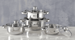 Bergner Kochtopfset Viena Silberfarben (8-teilig) für 25,94€ inkl. Versand (statt 35€) - Abholung: 19,99€

