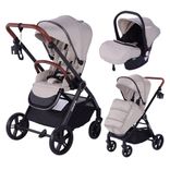 Barmøya 3 in 1 Kinderwagen Komplettset inkl. Babywanne, Buggy Sportsitz, Auto Babyschale mit Regenschutz und Moskitonetz für 152,99€