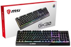 MSI Vigor GK30 Gaming-Tastatur (RGB-Beleuchtung, mechanisches Feeling, spritzwassergeschützt, USB-Anschluss, QWERTZ) für 35,99€ inkl. Prime Versand (statt 41€)