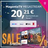 Netflix / Disney+ / AppleTV; kein Telekom DSL nötig: Telekom MagentaTV MegaStream effektiv für 20,21€ mtl. (SmartStream für 10,33€ mtl. oder Smart für 5,83€ mtl.)