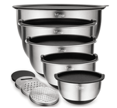 Wildone Rührschüsseln 5er-Set aus Edelstahl mit luftdichten Deckeln für 34,32€ inkl. Primeversand (statt 54€)