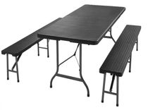 DeubaXXL: 3-tlg. Malmö Bierzeltgarnitur in Schwarz für 89,95€ inkl. Versand (statt 118€)