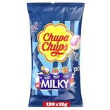 Chupa Chups Milky Lutscher-Beutel, mit 120 Lollis in 3 cremigen Geschmacksrichtungen Kakao-Vanille, Karamell & Erdbeer-Sahne für 8,98€ inkl. Prime Versand (statt 15€)
