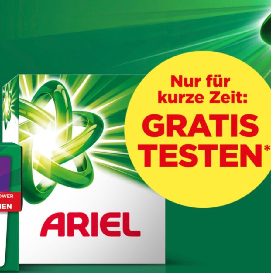 (GzG) Ariel Waschmittel (Waschpulver, Flüssigwaschmittel und All-in-1 Pods) gratis testen dank ...