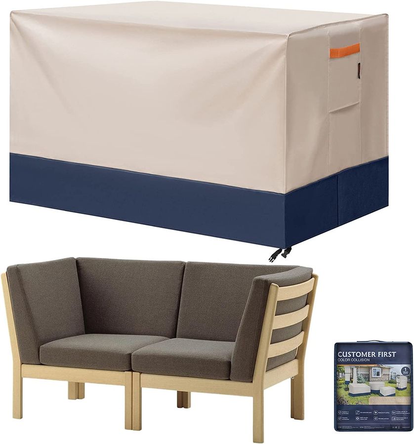 Gartenmöbel-Abdeckung, Wasserdicht, 125x63x72 Cm, Mit Lüftungsschlitzen & Schnallen – Für Rattan-Sofas, Tische & Stühle