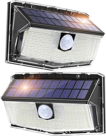 JANDEI Solarleuchten 200 W – 2er-Pack, 2500 Lumen, IP65, Schwenkbares Panel & Fernbedienung, Für Garten