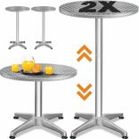 Casaria Stehtisch 2er-Set (Silber, Alu, Ø60cm, höhenverstellbar) für 79,95€ inkl. Versand (statt 85€)