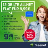 o2 Allnet- und SMS-Flat mit 12GB LTE (bis zu 50 Mbit/s) für nur 9,99€ (mtl. kündbar + kein Anschlusspreis!)