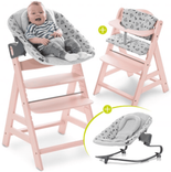 Hauck Alpha Plus Rose Newborn Set - 4-tlg. Hochstuhl + Aufsatz & Wippe Premium für 99,90€ inkl. Versand (statt 120€)